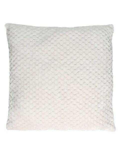 Coussin nid d'abeille blanc - 40x40 cm