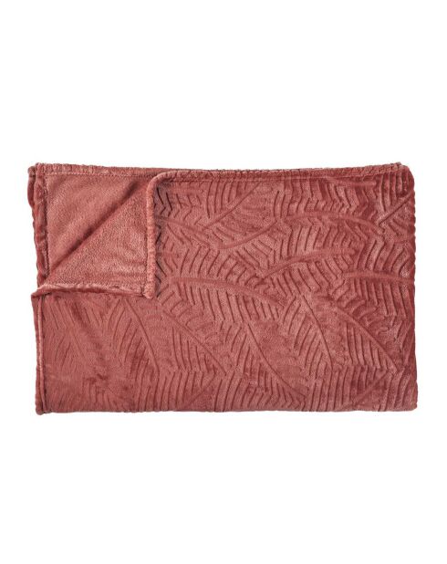 Plaid flanelle embossé terracotta - 150x200 cm