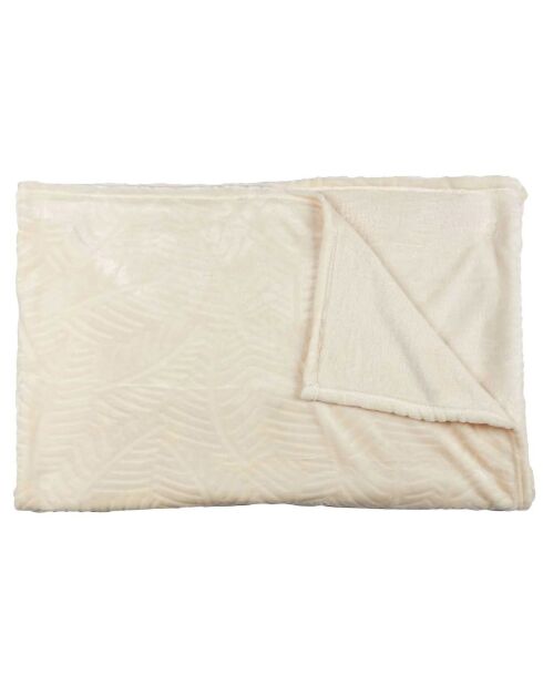 Plaid flanelle embossé crème - 150x200 cm