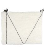 Plaid sherpa motif tresse blanc - 130x160 cm