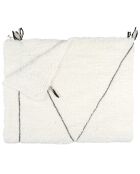 Plaid sherpa motif tresse blanc - 130x160 cm