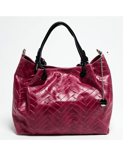 Borsa in pelle Lina fushia - 39,5x19x32,5 cm