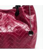 Borsa in pelle Lina fushia - 39,5x19x32,5 cm