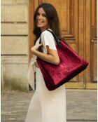 Borsa in pelle Lina fushia - 39,5x19x32,5 cm