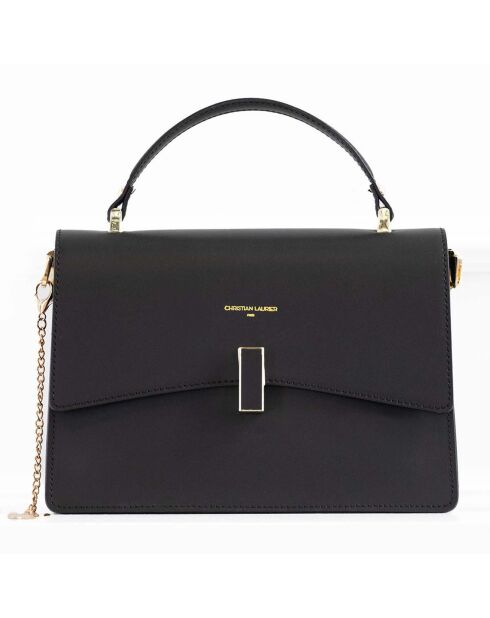 Sac à main en Cuir Mini Emma noir - 21x16x8 cm