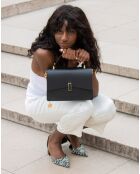 Sac à main en Cuir Mini Emma noir - 21x16x8 cm