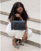 Sac à main en Cuir Mini Emma noir - 21x16x8 cm