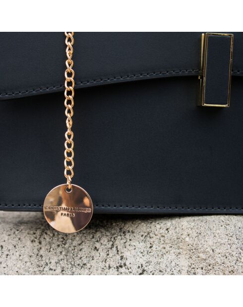 Sac à main en Cuir Mini Emma noir - 21x16x8 cm