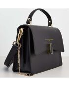 Sac à main en Cuir Mini Emma noir - 21x16x8 cm