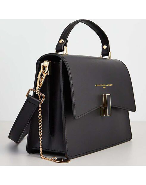 Sac à main en Cuir Mini Emma noir - 21x16x8 cm