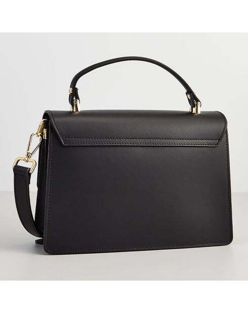 Sac à main en Cuir Mini Emma noir - 21x16x8 cm