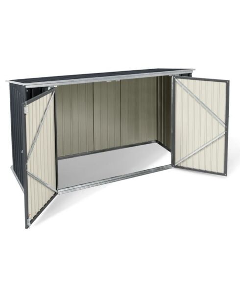 Abri à vélo gris - 176x105x130 cm