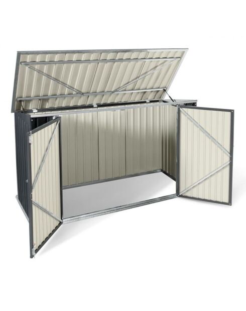 Abri à vélo gris - 176x105x130 cm