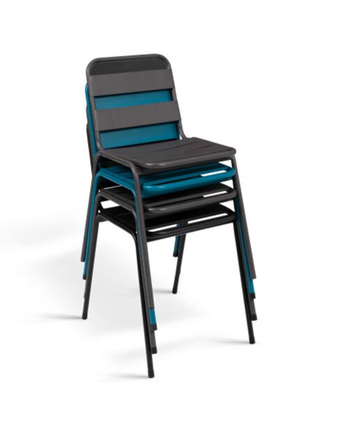 6 Chaises de jardin  multicolores - 44x45x76 cm