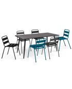 6 Chaises de jardin  multicolores - 44x45x76 cm