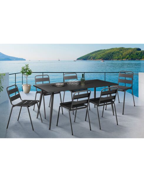 6 Chaises de jardin  multicolores - 44x45x76 cm