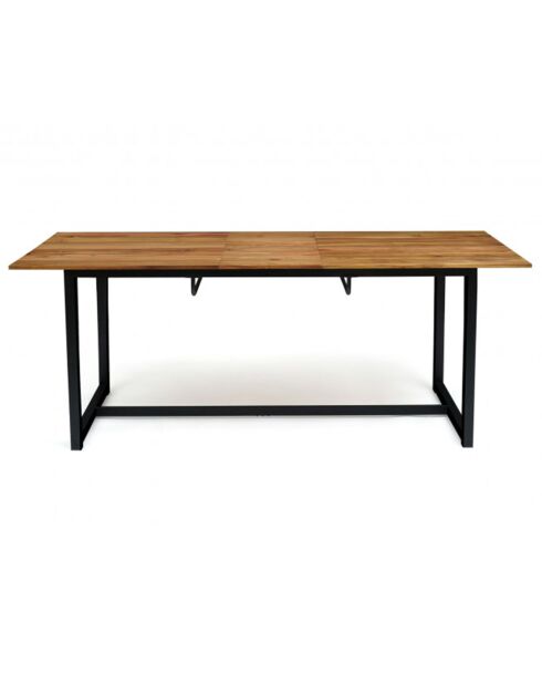 Table extensible  noir/bois - 160/200x80x75 cm