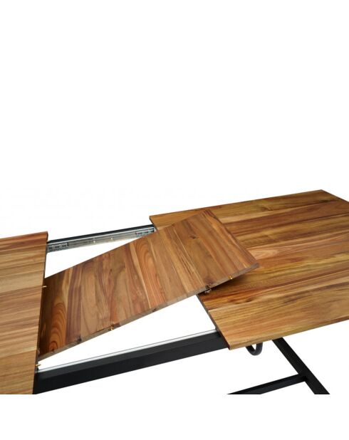 Table extensible  noir/bois - 160/200x80x75 cm