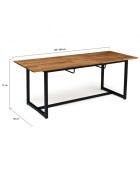 Table extensible  noir/bois - 160/200x80x75 cm