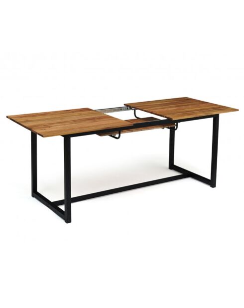 Table extensible  noir/bois - 160/200x80x75 cm