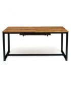 Table extensible  noir/bois - 160/200x80x75 cm