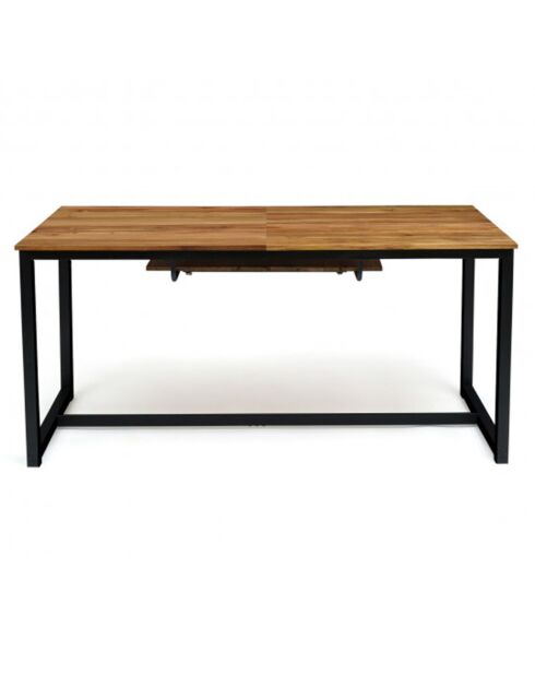 Table extensible  noir/bois - 160/200x80x75 cm
