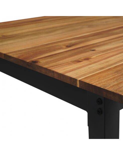 Table extensible  noir/bois - 160/200x80x75 cm