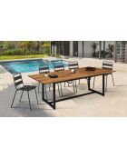 Table extensible  noir/bois - 160/200x80x75 cm