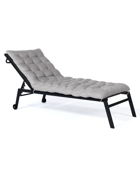 2 Coussins universels pour bain de soleil gris - 180x52x8 cm