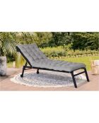 2 Coussins universels pour bain de soleil gris - 180x52x8 cm