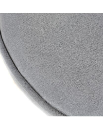 Tabouret en velours Popy gris clair - 35x35x43 cm