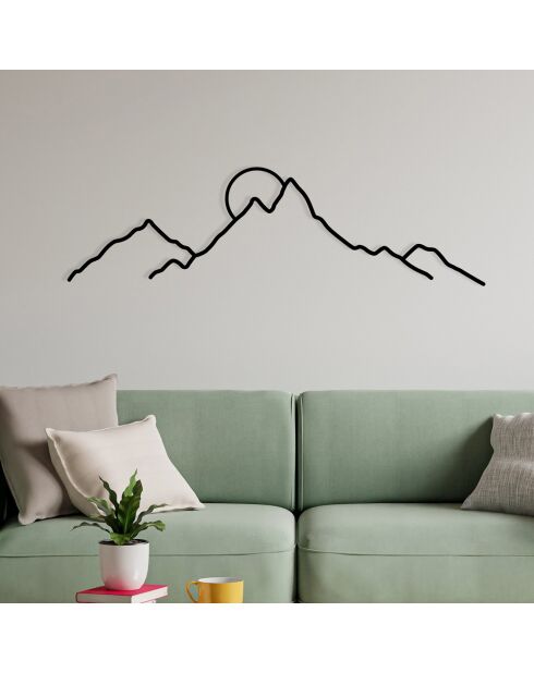 Décoration murale Montagne noire - 100x29 cm