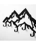 Crochet mural Montagne noir - 80x4x25 cm