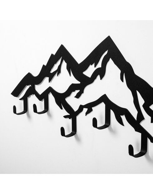 Crochet mural Montagne noir - 80x4x25 cm