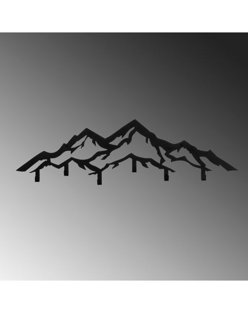 Crochet mural Montagne noir - 80x4x25 cm