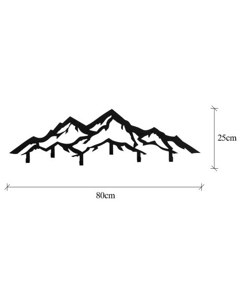 Black Mountain wandhaak - 80x4x25 cm