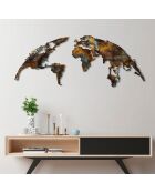 Decoración mural con mapa del mundo multicolor, 150 x 59 cm