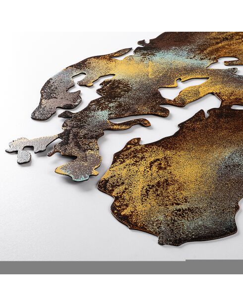 Decoración mural con mapa del mundo multicolor, 150 x 59 cm
