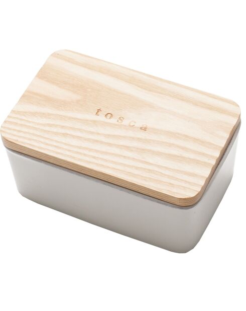Beurrier grand format Tosca blanc - 15.5x10x7 cm
