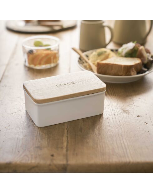 Beurrier grand format Tosca blanc - 15.5x10x7 cm
