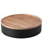 Boîte de rangement avec couvercle ronde Rin noire - 22x22x6 cm