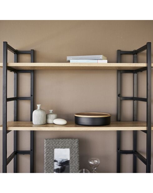 Boîte de rangement avec couvercle ronde Rin noire - 22x22x6 cm