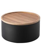 Boîte de rangement avec couvercle ronde Rin noire - 22x22x11 cm