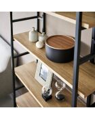 Boîte de rangement avec couvercle ronde Rin noire - 22x22x11 cm