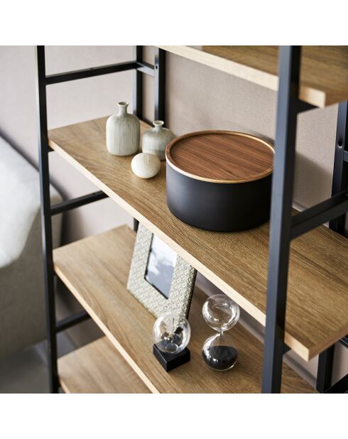Boîte de rangement avec couvercle ronde Rin noire - 22x22x11 cm