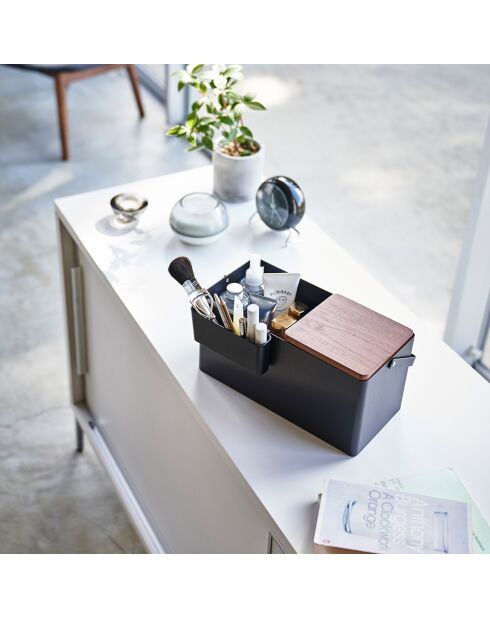 Zwarte make-updoos Tower - 31x15x15,7 cm