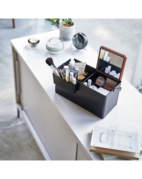 Zwarte make-updoos Tower - 31x15x15,7 cm