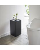 Rangement pour papier toilette avec roulette Tower noir - 23.5x23.5x43 cm