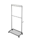 Etagère de rangement avec roulettes Tower noire - 72.5x35x141 cm