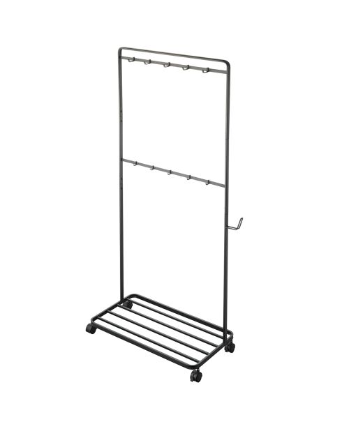 Zwarte opbergplank Tower met wielen - 72,5x35x141 cm